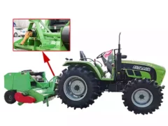round straw harvester and baler machine with tractor
