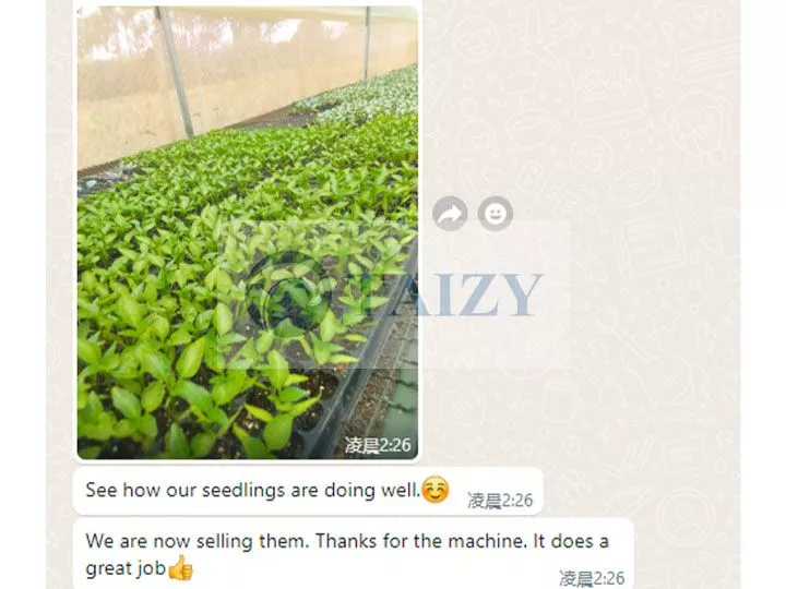 Automatic vegetable seeder customer ‘s feedback.