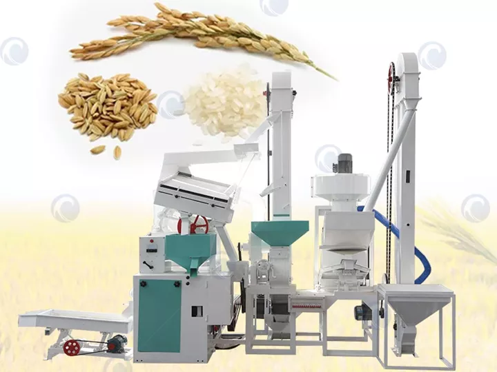 Équipement complet de traitement des grains crus d'une usine de rizerie 15TPD