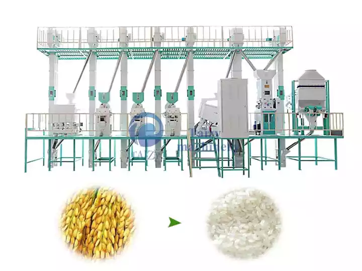 Línea automatizada de descascarillado y molienda de arroz de 40 toneladas/día