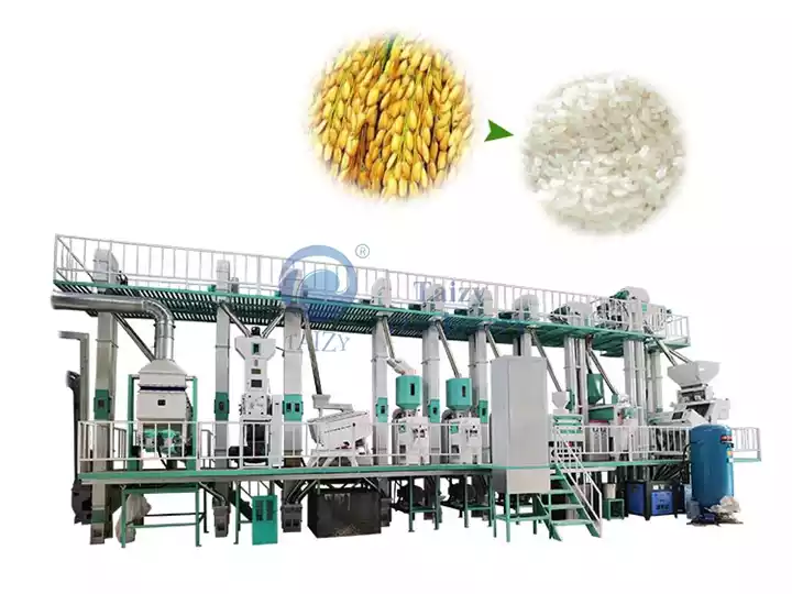 وحدة معالجة الأرز الكاملة من 50 إلى 60 طن يوميًا