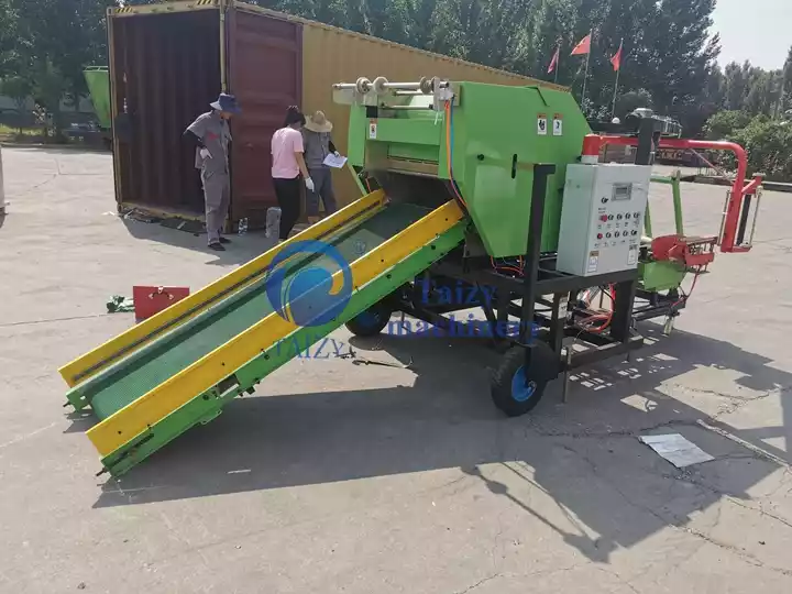máquina de enfardamento e embrulho de forragem