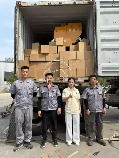 hay baler wrappers loaded onto the truck