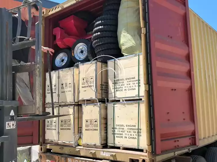 portable corn shellers loading site